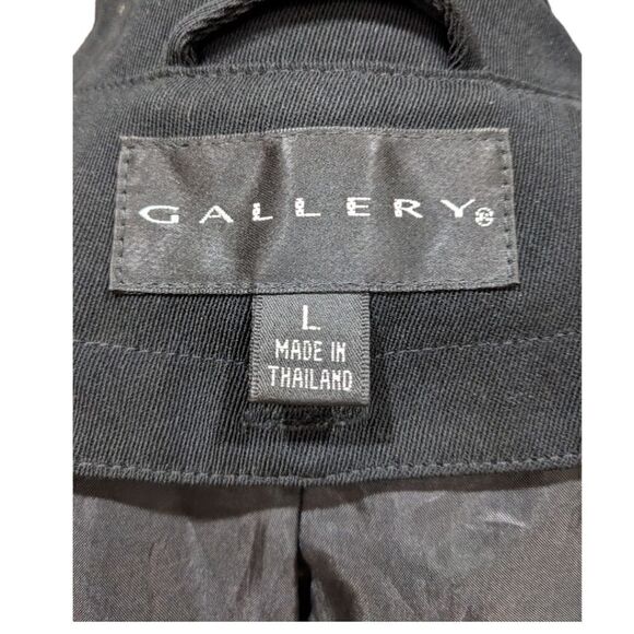 Gallery Women's Black Double Breasted Long Peacoat Size L 100% Polyester - Picture 7 of 8